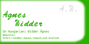 agnes widder business card