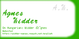 agnes widder business card